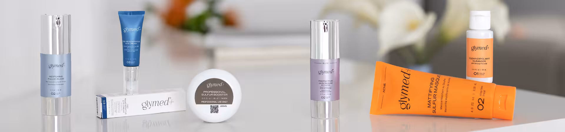 Glymed+ skincare products